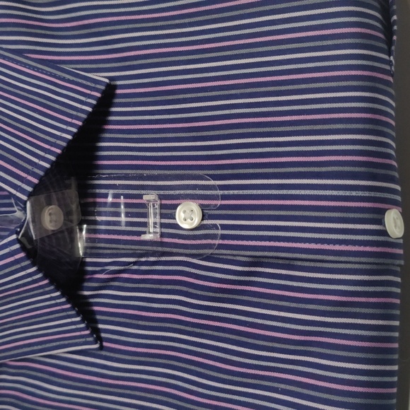 M&S Collection Colorful Striped Button Up Shirt Men's Regular Fit 16 (41) New - Picture 3 of 4